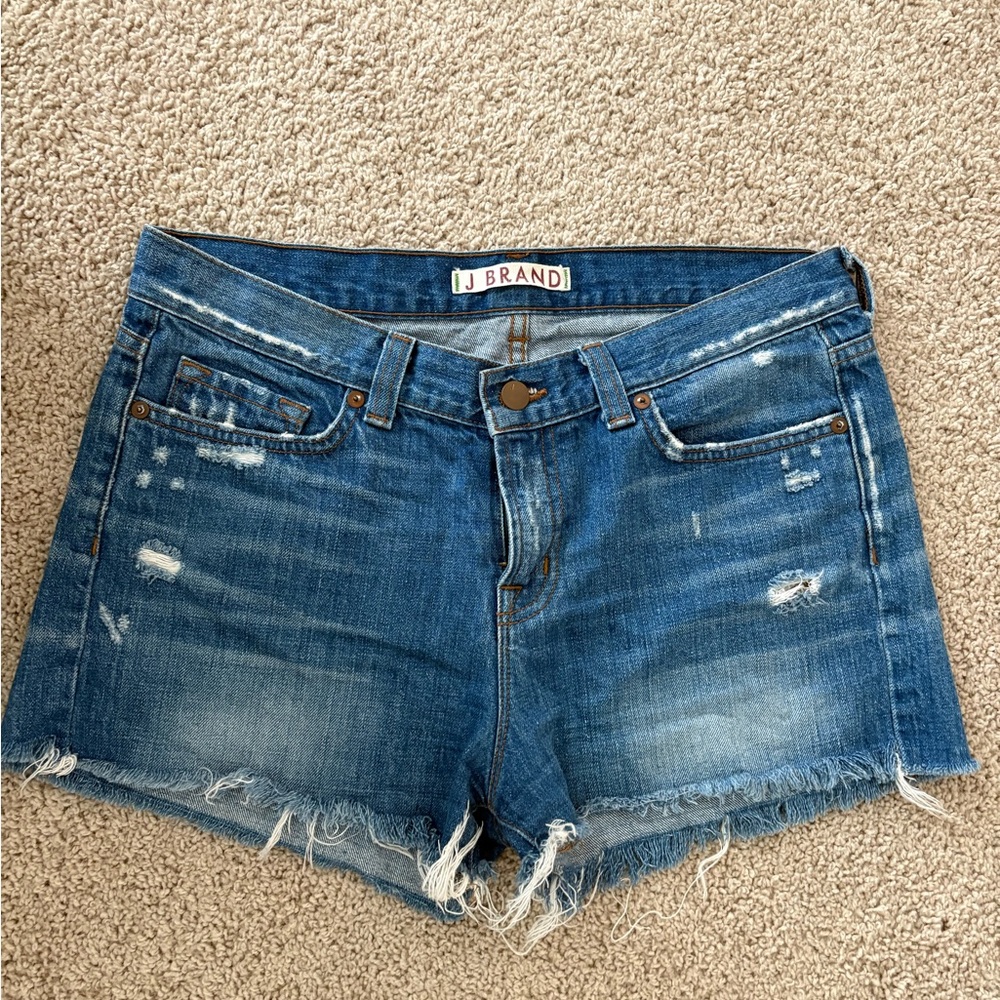 J Brand Distressed Blue Jean Shorts